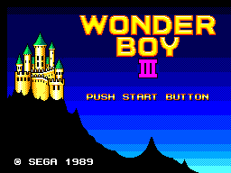 Wonder Boy III the Dragon's Trap title screen for Sega Master System